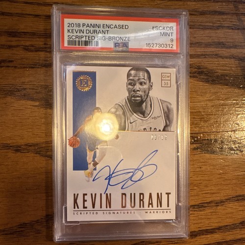 Panini 2018-19 Encased Kevin Durant #SC-KDR Scripted Sigs Bronze /12 PSA 9 Auto