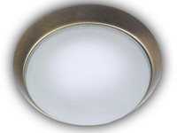 Runde Deckenlampe Ø30Cm Glas Satiniert Altmessing, Edle Deckenleuchte E27