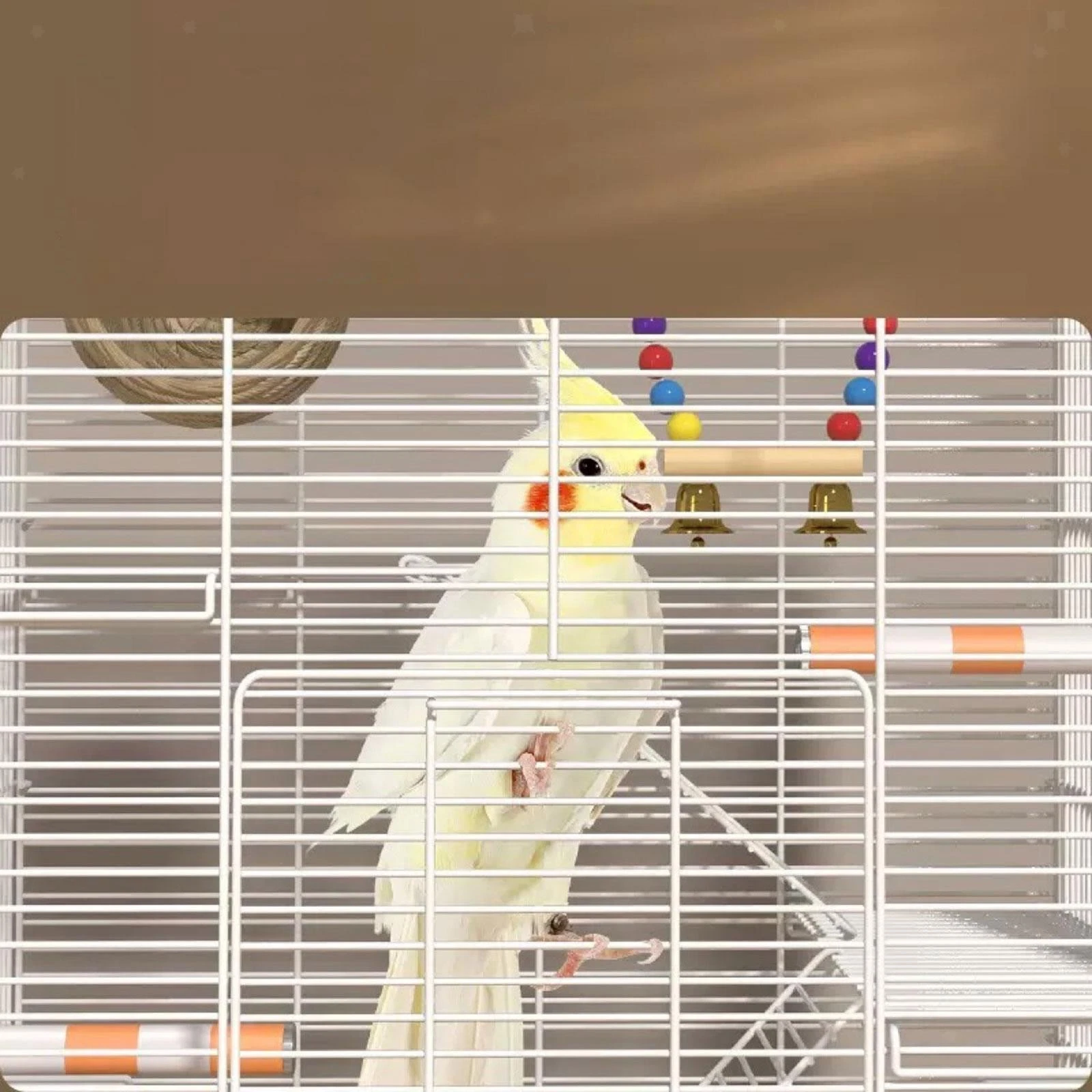 Iron Bird Cage Table Top Parrot Cage with Handle and Stairs Decor Birdcage for
Opens in a new window