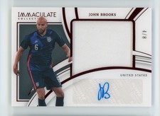 2022-23 John Brooks Panini Immaculate Ruby USMNT Autographed Jersey Card 4/8