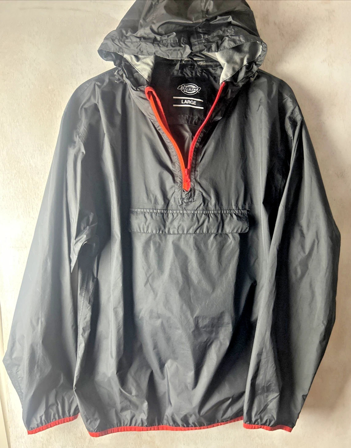 Dickies Lightweight 1/4 Zip Hooded Windbreaker Jacket Front Pocket Size L (E2)
Opens in a new window