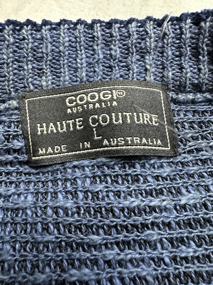 Coogi Australia Haute Couture Men’s Size Large Navy Knit Sweater Vapor Biggie - Image 2 of 4