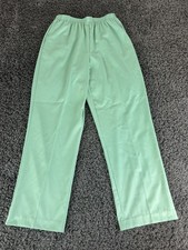 Alfred Dunner Pants Womens 10 Green Pull On Elastic Waist Straight Leg Slinky