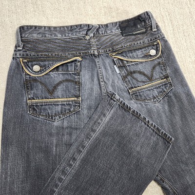 Vintage Levis Silvertab Women 32x30 *READ Slim Bootcut 3D Hem Black Denim Y2K
