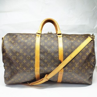 Borsa Louis Vuitton LV Boston Keepall Bandouliere 55 marrone monogramma 1079195