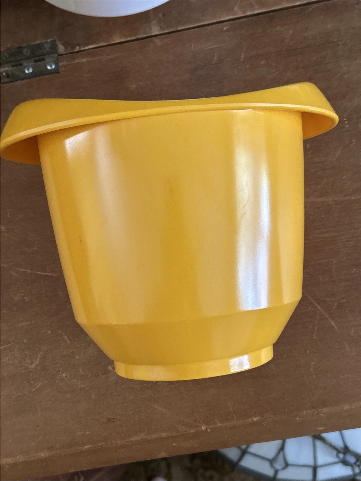 MCM Vintage Hammarplast Mixing Bowl Dough Rise Bowl, 1970s Yellow Plastic 3qt