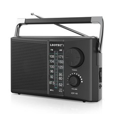 Portable AM FM Radio Battery Operated AC Power Big Speaker Clear Dial