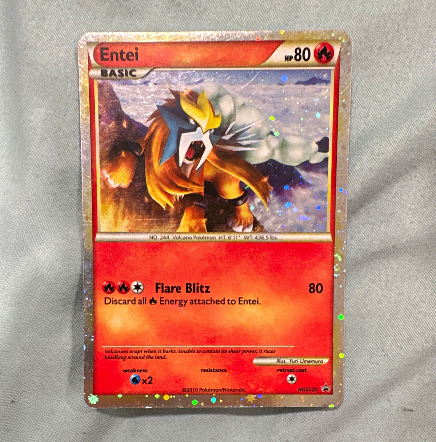 Pokémon Entei HGSS20 Black Star Promo Holo 80HP Card 2010 English