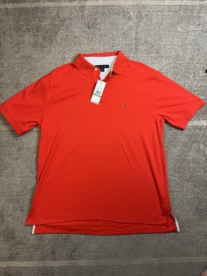 Tommy Hilfiger Men s Classic Fit Red Polo Shirt Size L 100% Cotton Golf Preppy
