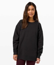 Lululemon Perfectly Oversized Crew Pullover Sweatshirt in Black Women 12 Yoga