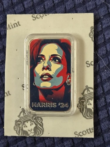 2024 1oz Silver Fine Bar .999 Kamala Harris Campaign Limited Mintage Edition