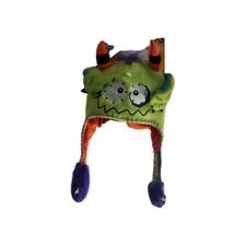 Flipeez Childs Hat Monster Peek A Boo Movable Arms Halloween Action Green - 155
