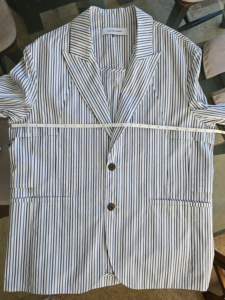 Kiko Kostadinov RIA White Striped Ventilation Blazer Jacket Kiko Kostadinov RIA White Striped Ventilation Blazer Jacket