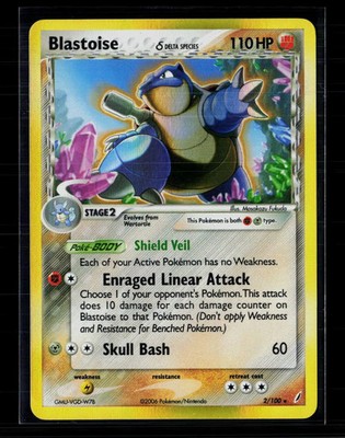 Pokemon 2006 EX Crystal Guardians Blastoise #2/100