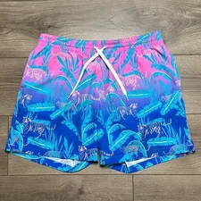Chubbies 5.5"  Hydrofoils Swim Trunks Pink Blue Size Large