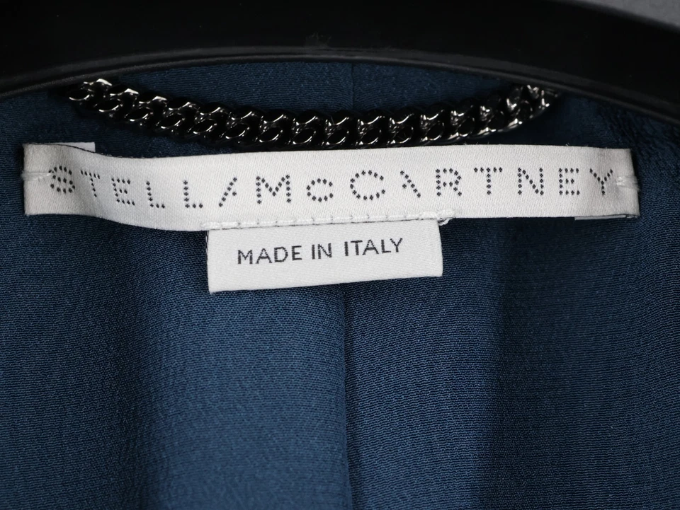 READ Stella McCartney Moonlit Night Blazer Viscose Silk blue white US 6 / M - Image 2 of 4