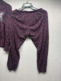 Victoria&rsquo;s Secret Pink Maroon And Black Leopard Print Hoodie And Matching Jogger