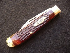 Vintage Case XX USA 6207 Pretty Redbone Mini-Trapper Knife 1965-1969 Issues!!