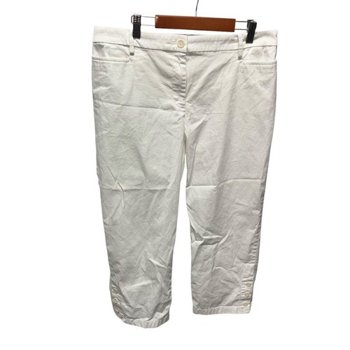 Talbots Perfect Skimmer Cropped Hose Damen 10 weiß klassisch Sommer Strand