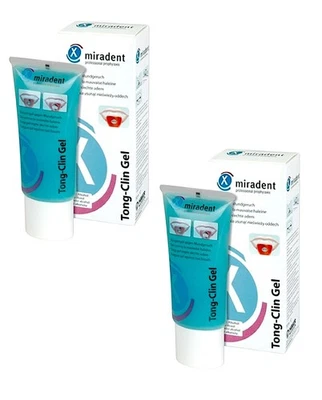 2x Miradent Tong Clin Gel Zungenreinigungs Gel 2x 50 ml Zungenbelag reinigen
