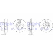 2X DELPHI BREMSSCHEIBEN 280mm BELÜFTET VORNE PASSEND FÜR RENAULT ESPACE KANGOO
