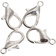 Lobster claw clasp for jewelry making, 100-pack curved lobster clasp c