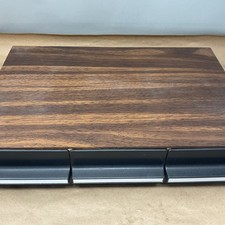 VINTAGE MUSIC CASSETTE TAPE HOLDER CASE 3 DRAWERS HOLDS 36 TAPES WOOD GRAIN