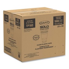 Dart TP16DCT Ultra Clear 16 oz PET Cups (1000/Carton) New