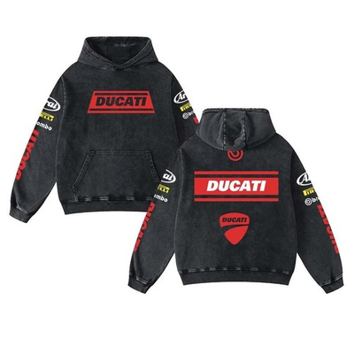 #ad Retro Motorcycle Ducati Racing Washed Hoodie MotorGP World Champion $54.99