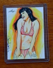 2014 Leaf Bettie Page Collection Artist Sketch Card 1/1 by Jason Hughes #11