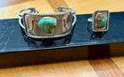 Vintage Silver & Turquoise Bracelet and Ring Set
