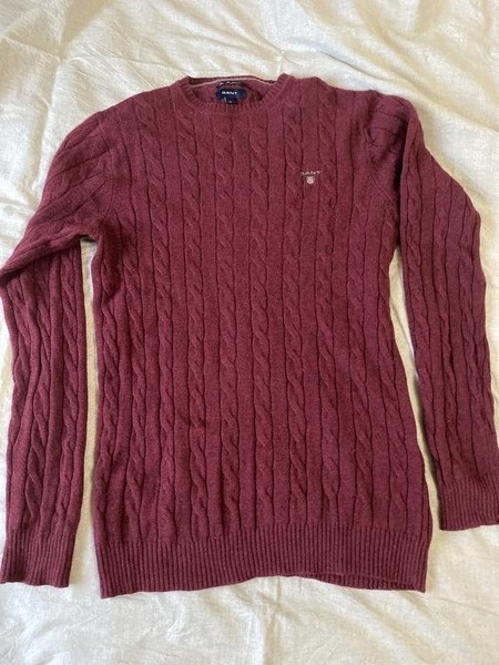 Men Gant Sweater Red Wool 40 /L / 48