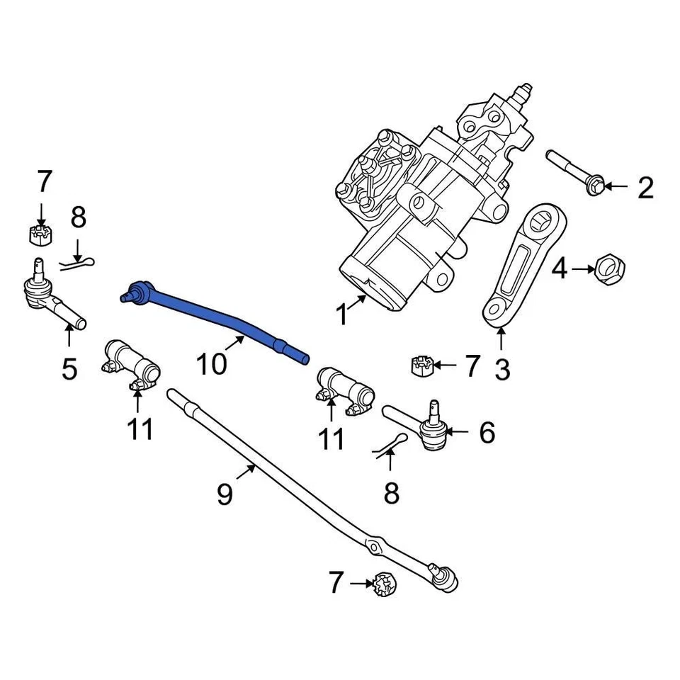 For Ford E-450 Super Duty 03-24 Ford 8C2Z3A131D Right Outer Steering Tie Rod End Foto 2 de 4