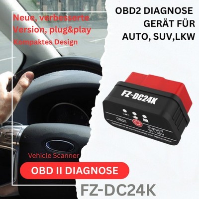 OBD2 Diagnosegerät Bluetooth Adapter Stecker ELM327 Auto Fehler Scanner FZ-DC24K