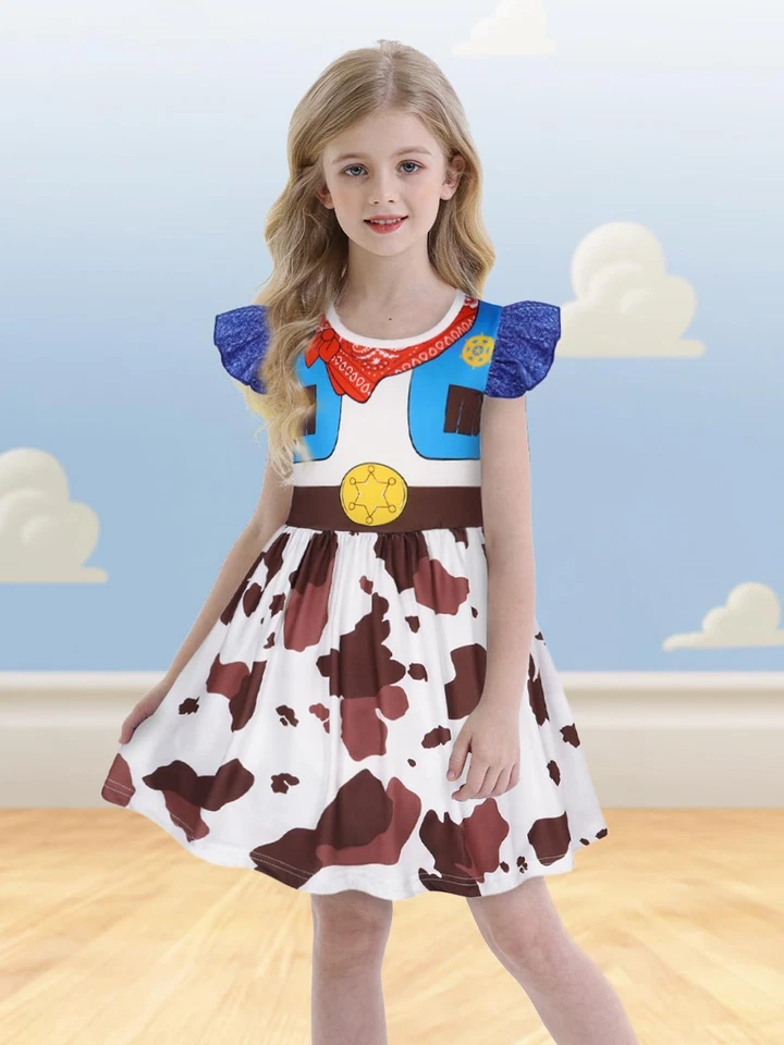 Vestido fantasia de vaqueira infantil para Halloween, aniversário, festa - 2-3T - Imagem 2 de 4