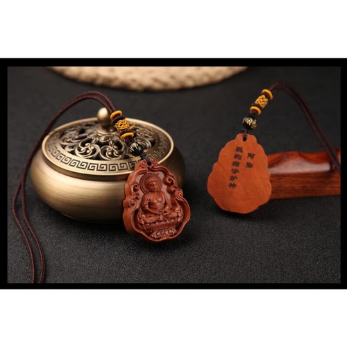 1pc Mahogany Year of The Amulet Necklace Manjusri Sage Pendant for Safety - Picture 10 of 10