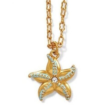 Nuevo con etiquetas Brighton PARADISE COVE STARFISH Oro Aqua Cristal Colgante Collar Precio de venta sugerido por el fabricante $60