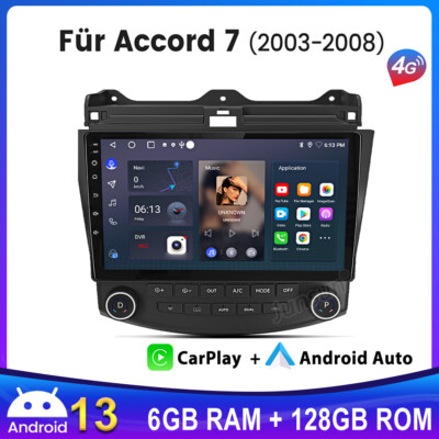 6+128GB Android 13 Für Honda Accord 7 2003-07 Autoradio NAVI GPS WIFI Carplay BT