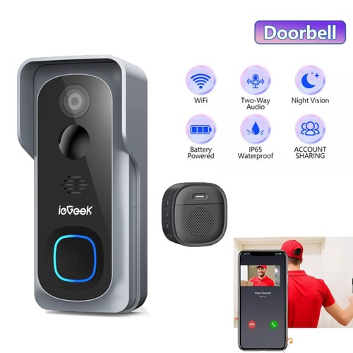 Wireless Doorbell-Video Door Bell 2K WiFi Smart Intercom Security Phone Camera - Picture 2 of 10