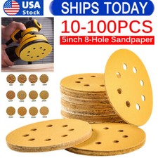 5 inch 8-Hole 40-800 Grit Sandpaper Hook Loop Orbital Sander Paper Sanding Discs