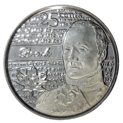 🇨🇦 Canada quarter 25 cents coin, The War of 1812, Sir Isaac