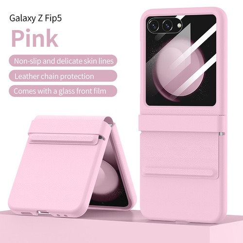 For Samsung Galaxy Z Flip6 Flip5 PU Leather Hinge Protection Shockproof Case - Zdjęcie 15 z 17
