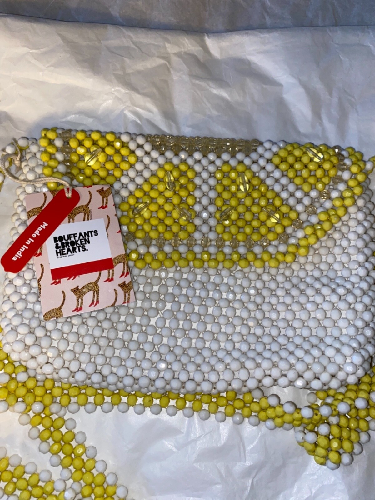 RARE HTF BOUFFANTS and BROKEN HEARTS by Kendra Dandy Lemon Beaded Crossbody Bag image 3
