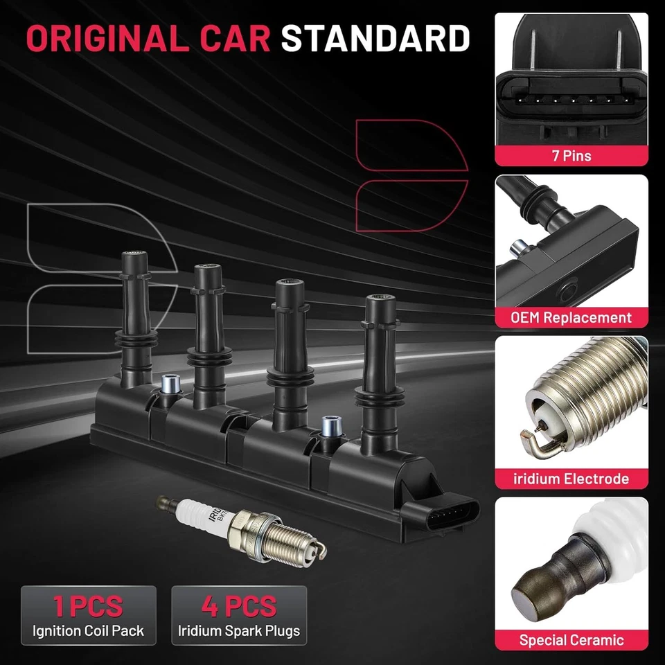 Bobinas de ignição e Spark Pl Chevrolet Cruze L4 1.4L 2011 2012 2013 2014 2015 - Imagem 2 de 4