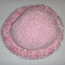 Fluffy Pink Faux Fur Roll Brim Winter Hat, One Size