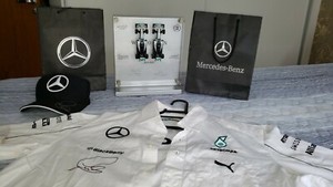 Mercedes Formula 1 Signed Rare Items Exhibitor Shirt Cap Lewis Hamilton Ebay