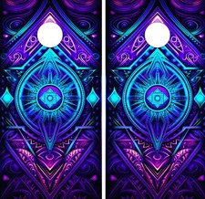 WATERPROOF  FADEPROOF Cornhole Board Wraps / / Purple Kaleidoscope