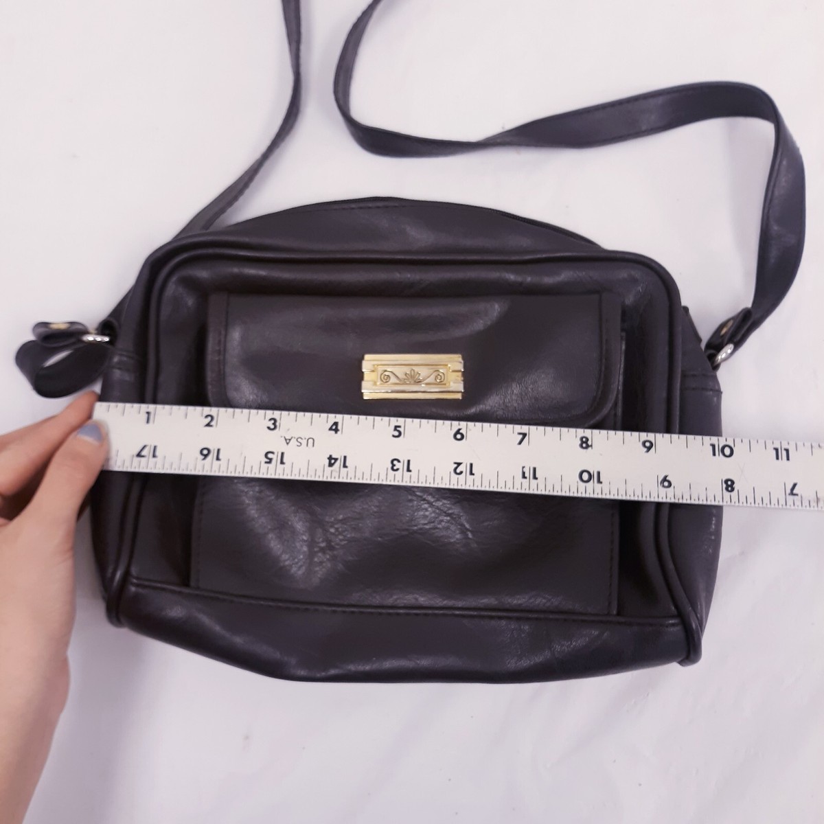 TR Bentley Brown Organizer Style Shoulder Bag with front pocket View 5