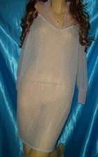 Tolles transparentes Vintage Sternkreuz Dederon Nachthemd M 88 rosa  (B626)