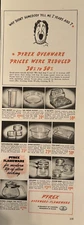 1940 Pyrex Ovenware Flameware Corning Top Stove Cooking glass Vintage Print Ad